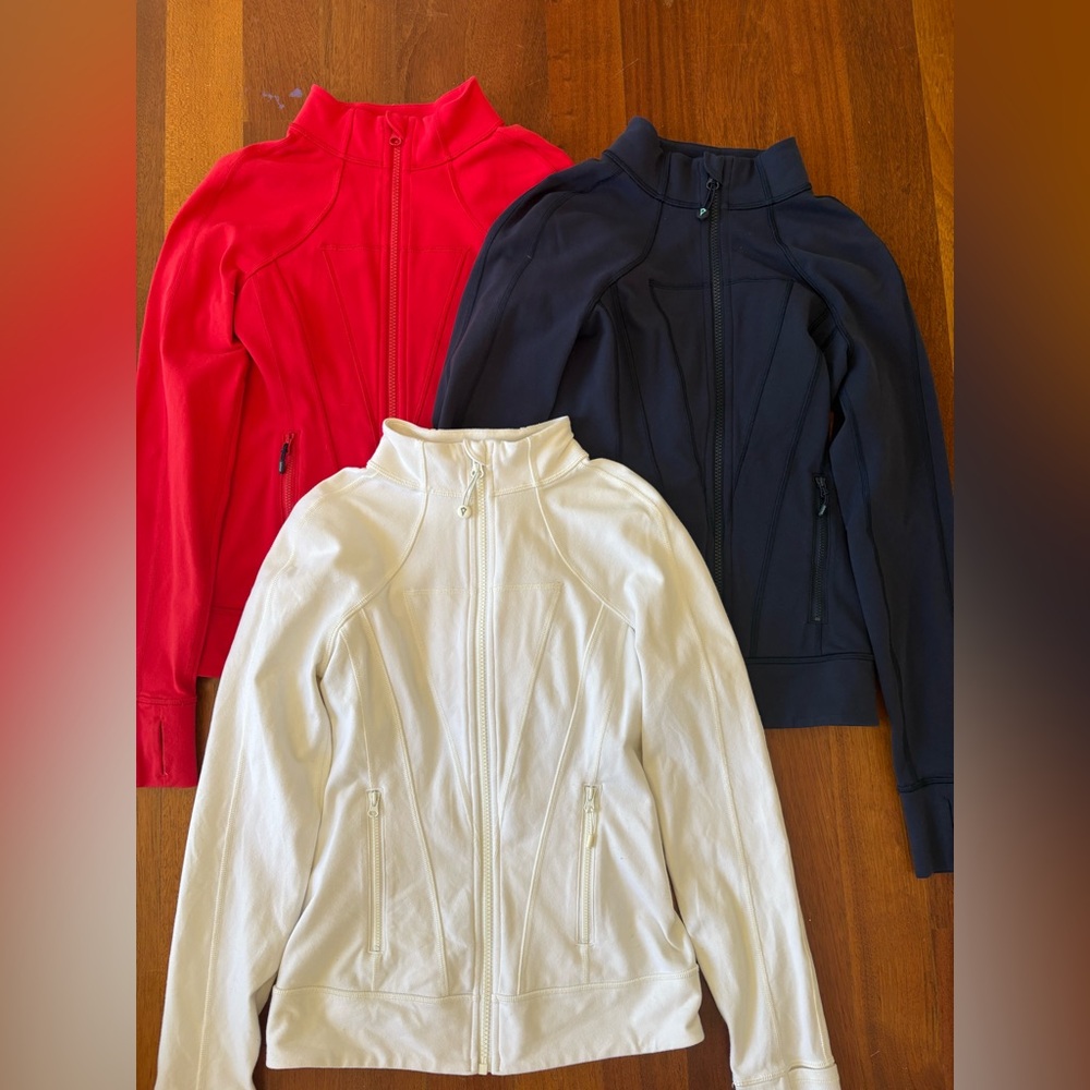 Ivivva by Lululemon Zip-Up Jackets- white, navy, red- size 12